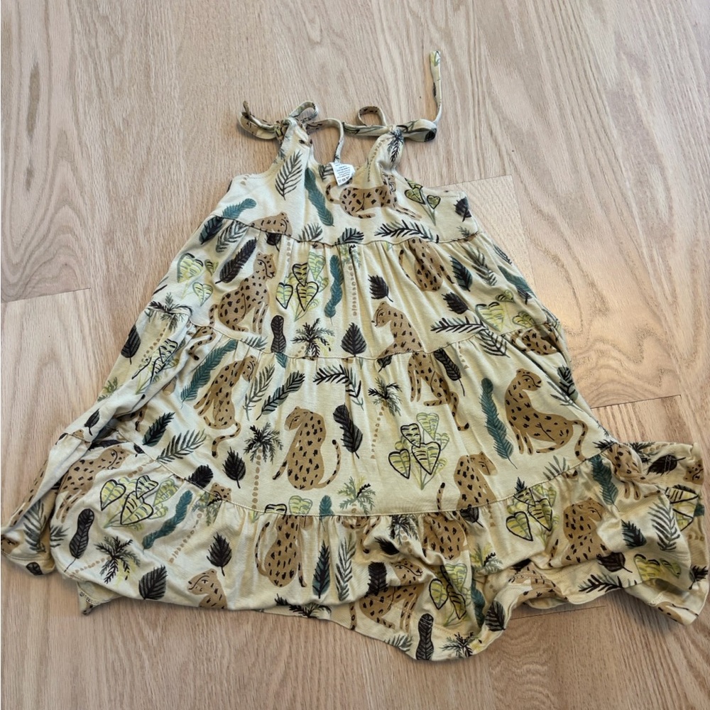 Kate Quinn Toddler Girl Bamboo Spaghetti-Tie Prairie Dress - Leopard - 18-24m - Picture 3 of 4